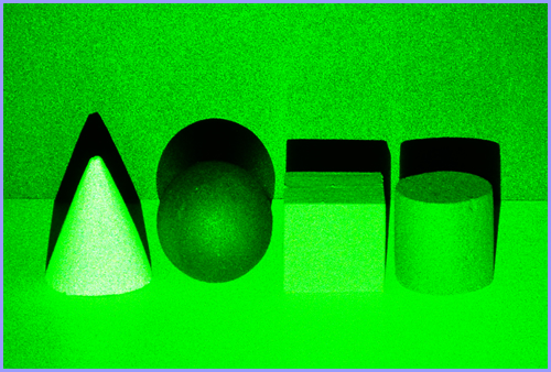 objects illuminated with green laser light image